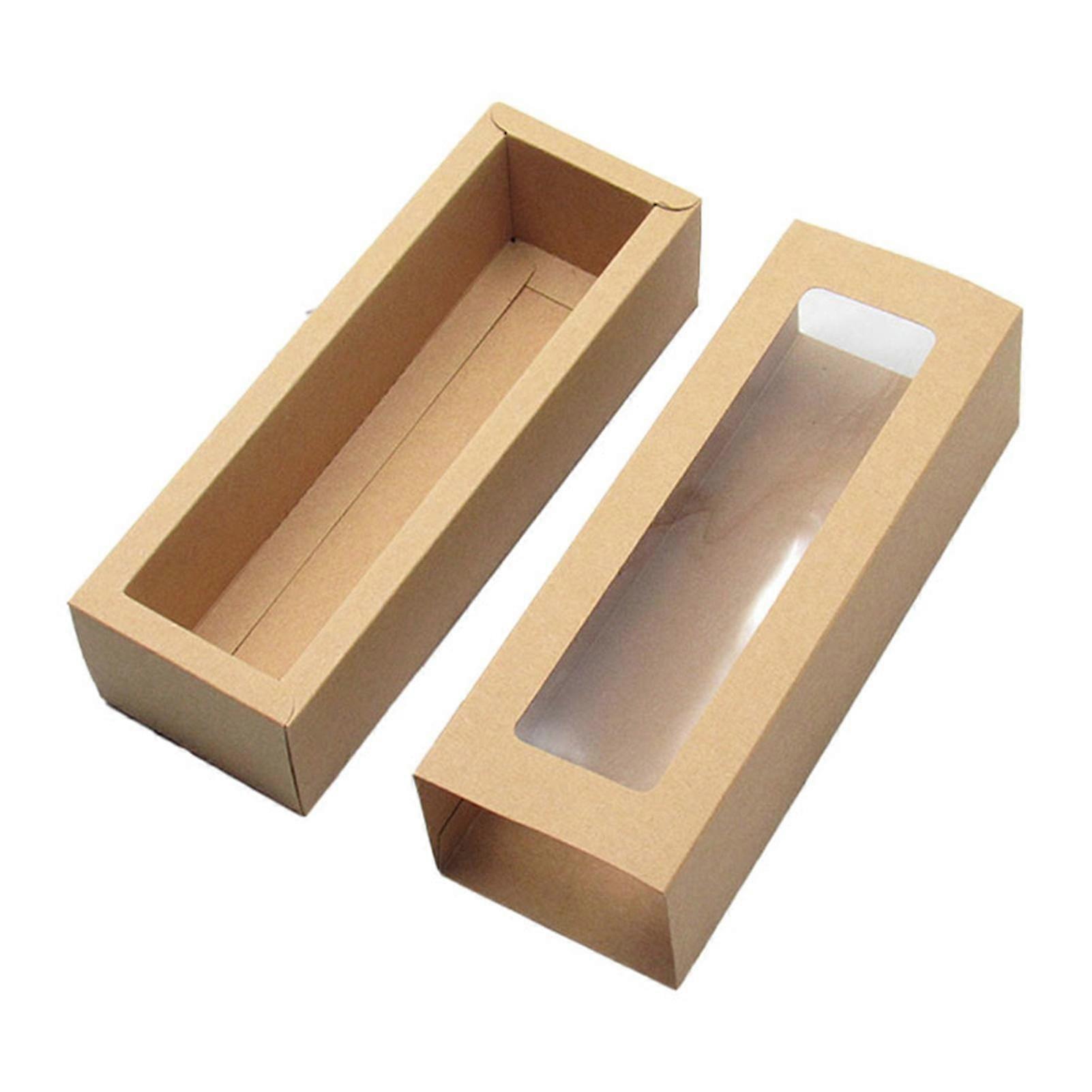 10Pcs Cookie Boxes Dust-proof Visible Paper Clear Window Bakery Boxes for Birthday