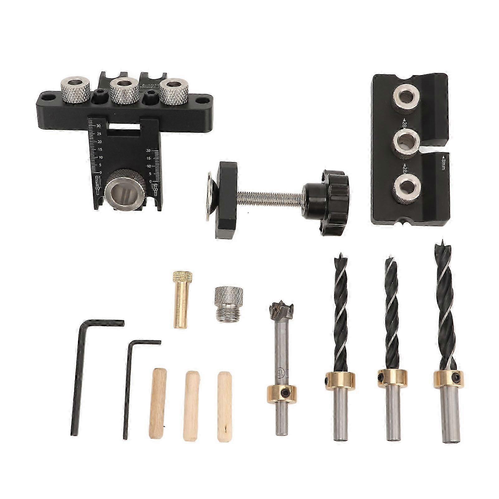 Quick Precise Positioning Dowel Jig & Hole Drill Locator - Aluminum Alloy Drilling Guide for Woodworking Furniture Projects