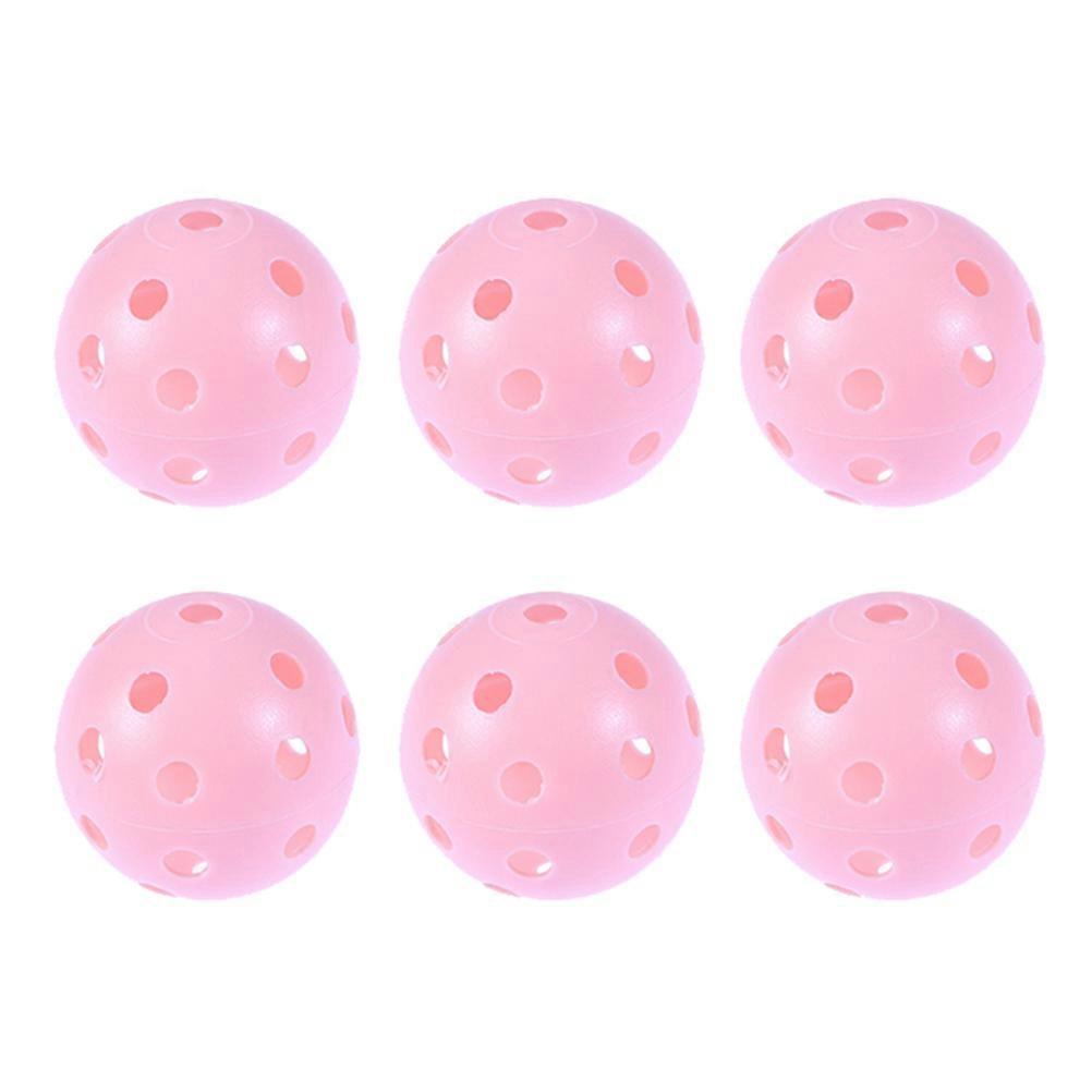 Pickleball Plastic Balls Set For Indoor Court Use Pink 4x4x4cm Balanced Flight 12Pack