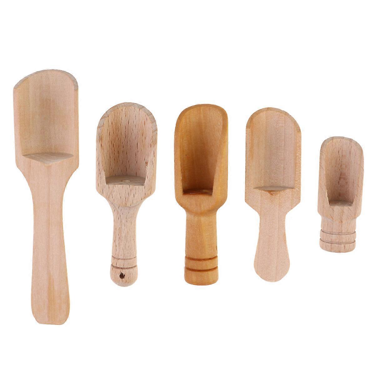 Ground Coffee Scoops Round Handle Flour Tea House Material Scooping Spices 5Pcs