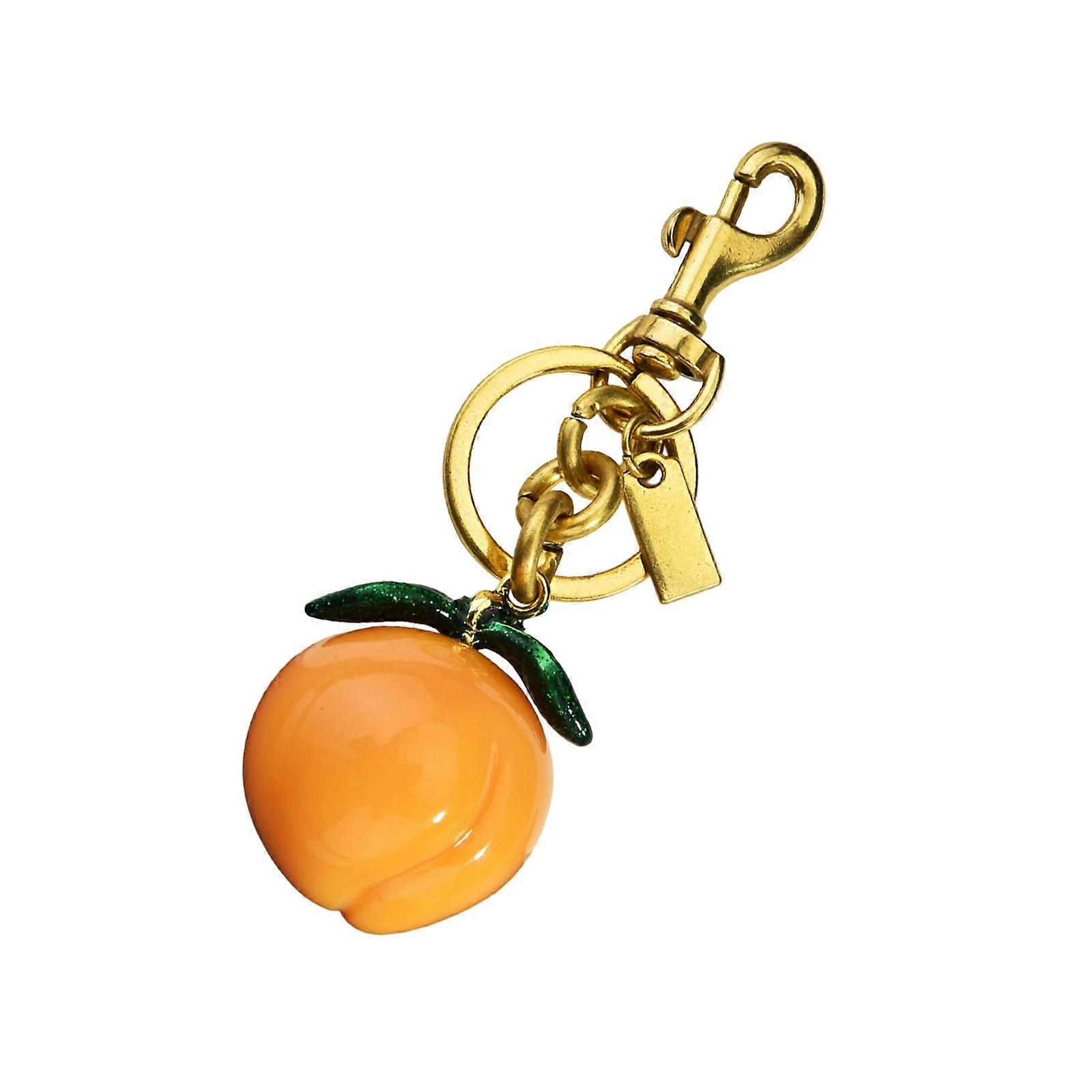 Vibrant Pêche Fruit Porte-clés Résine Créatif Porte-clés Accessoire Sac à dos Pendentif Pendentif Charme pour un usage quotidien Cadeau Jaune