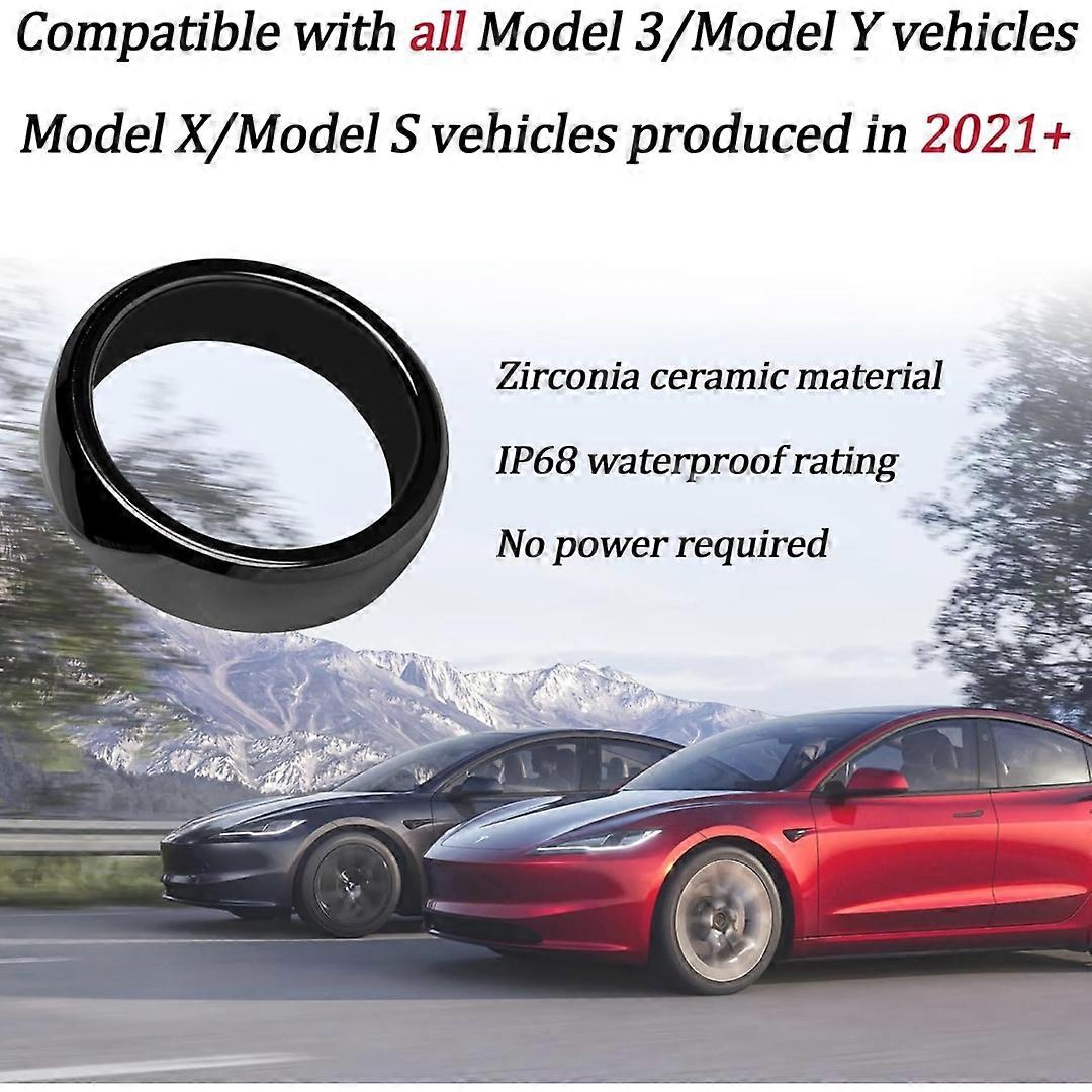 Applies to Ceramic Tesla Smart Ring Key Accessory for Tesla Model 3/Y Replacement of Key Fob and Key Card Open Door