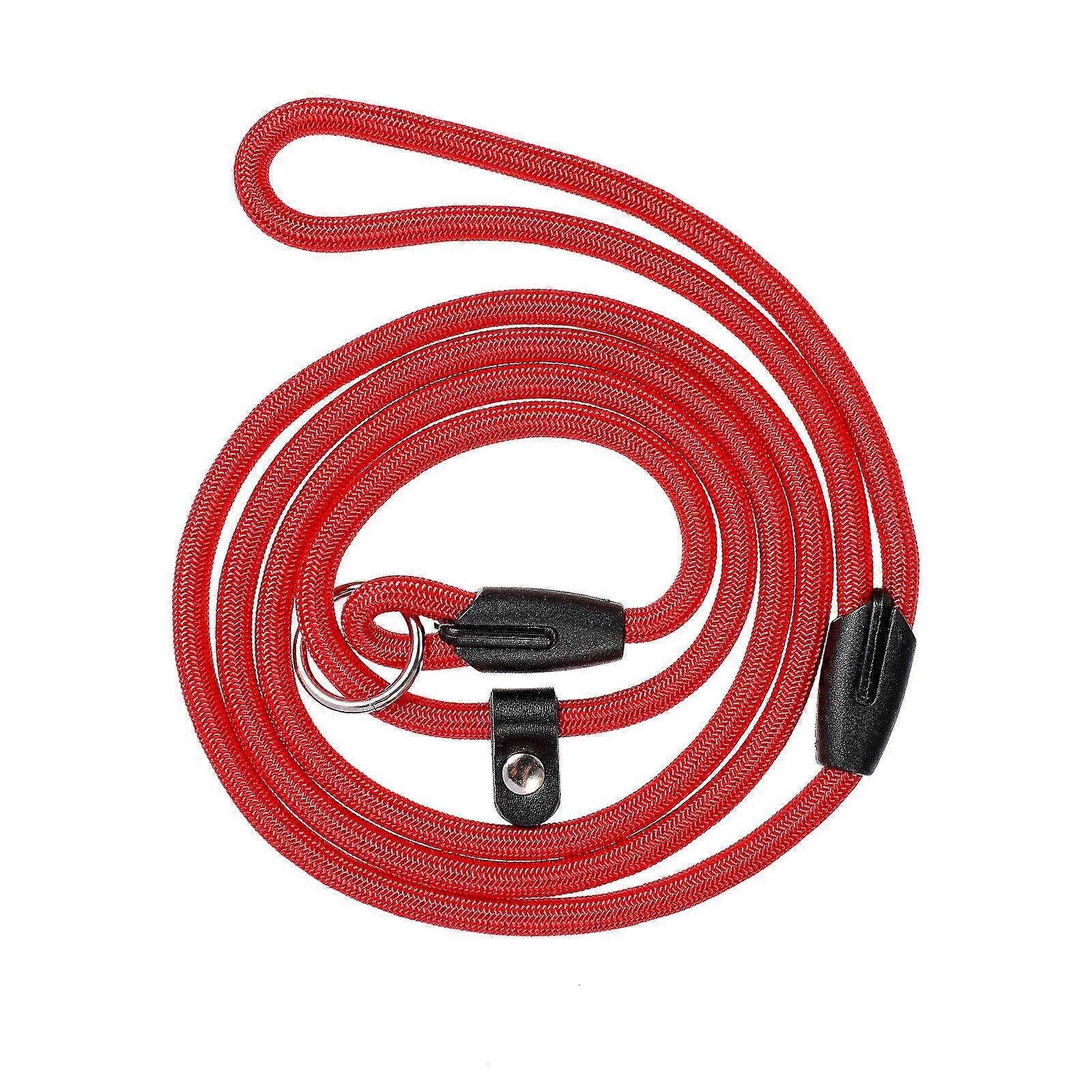 POPETPOP Dog Walking Leash Training Lead Strong Durable Nylon Puppy Rope (Red)