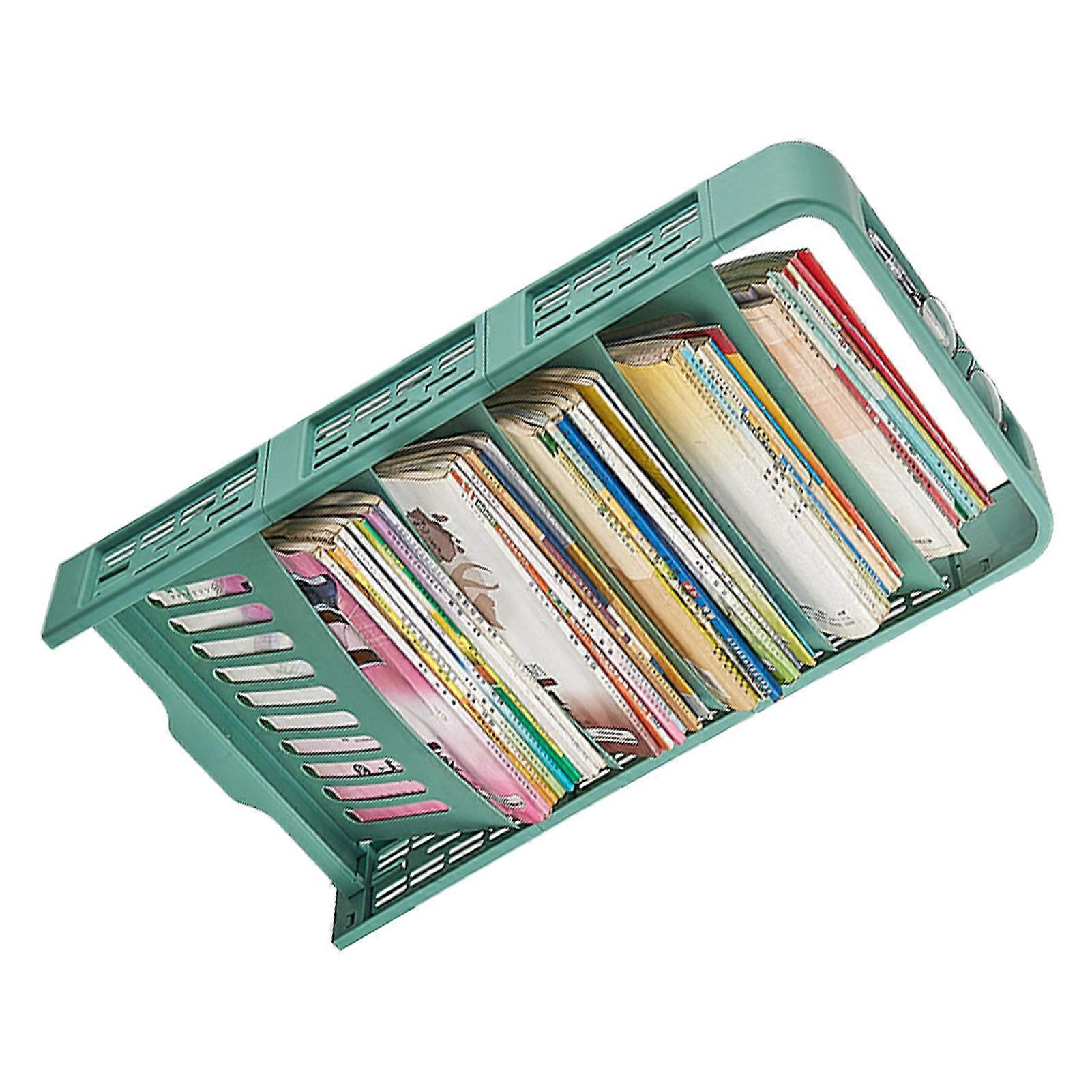 Classroom Bookshelf Large Capacity Multi Layer Book Organizing Storage Shelf for Students Classroom Home Green