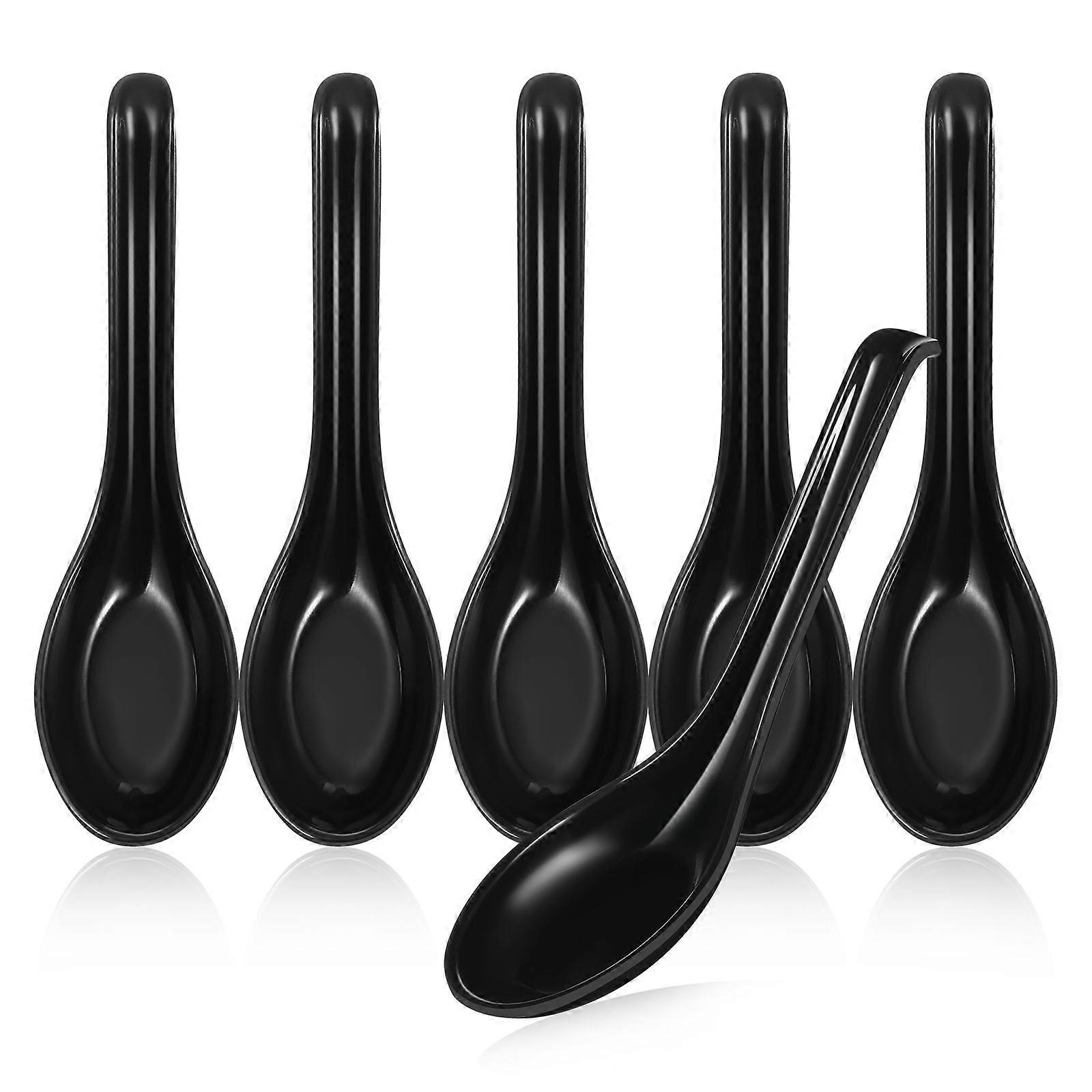 Japanese Style Soup Spoons Tableware for Everyday Use Home Restaurant Prevent Sliding 6Pcs