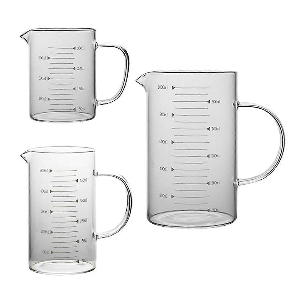 Cup Measuring Cups Multi Functional For Kitchen Baking Cooking 350ml V Shaped Spout Wide Mouth Insulated Handle 3Pcs