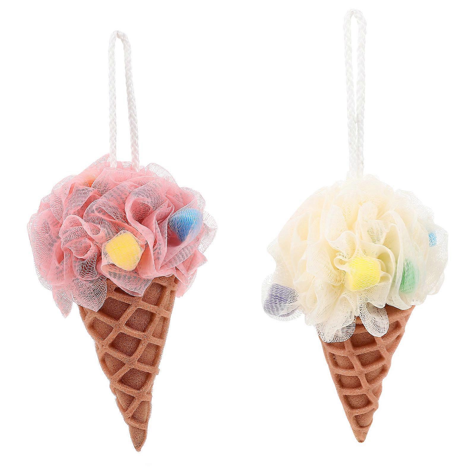 2 قطعة رائعتين دش الليفة الإسفنج ملحقات حمام منزلية محمولة