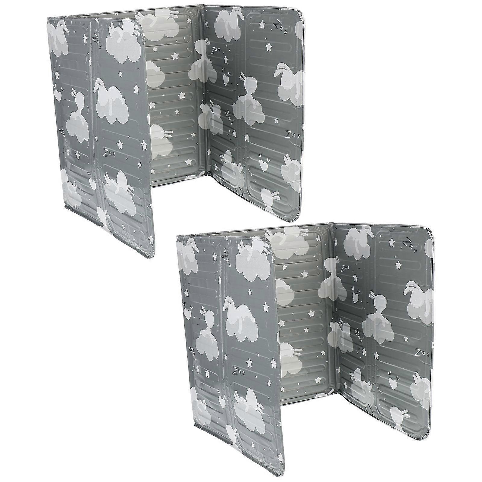 Kitchen Oil Guard Board Heat Insulation Square Shape Gray Users 33x33x33cm 2Pcs