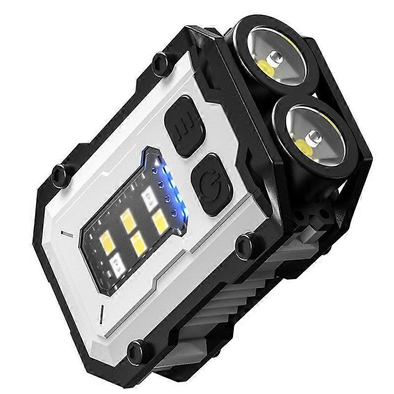 Multifunctional Mini Keychain Flashlight USB C Rechargeable with Magnetic Base for All Occasions Handfree Use in Camping  white