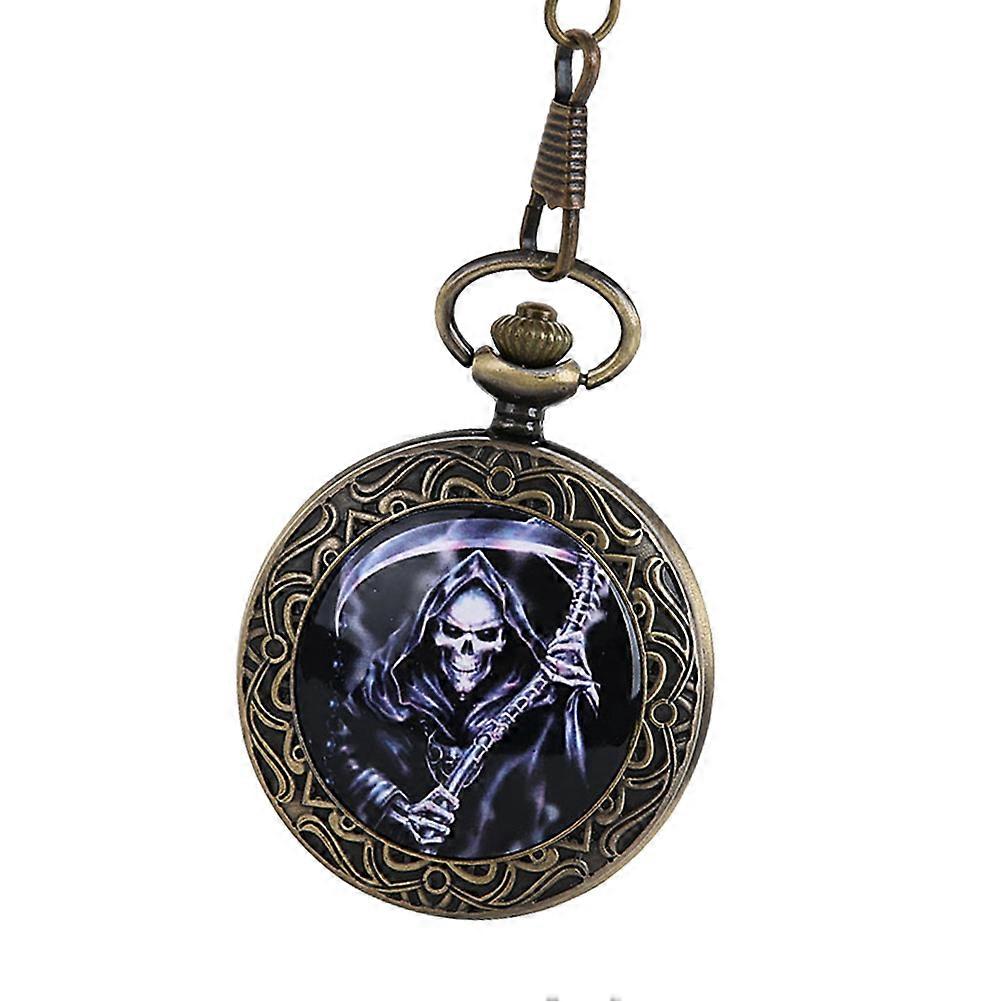 Vintage Bronze Pocket Watch with Chain – Classic Retro Design for Men, Perfect for Birthdays, Weddings, and Christmas – Timeless Mechanical Movement