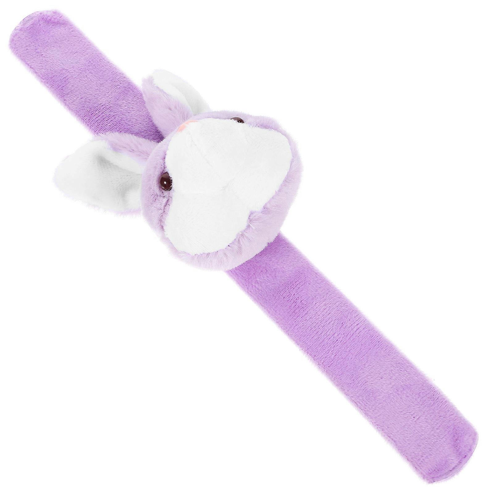 Cartoon Bunny Slap Bracelet Plush Wrist Accessory for Birthday Halloween Themed Parties Safe Soft Material