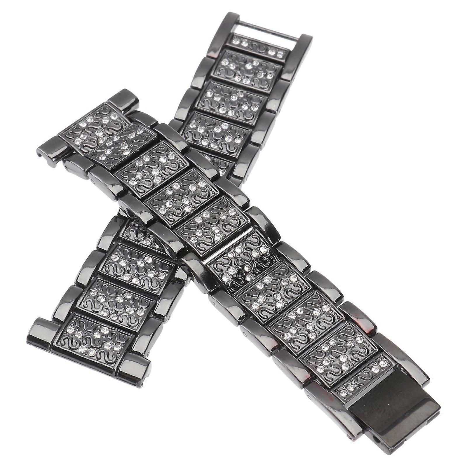 Stylish Watch Accessories for Daily Use with Durable Metal Strap Compatible for Lite/2 Black