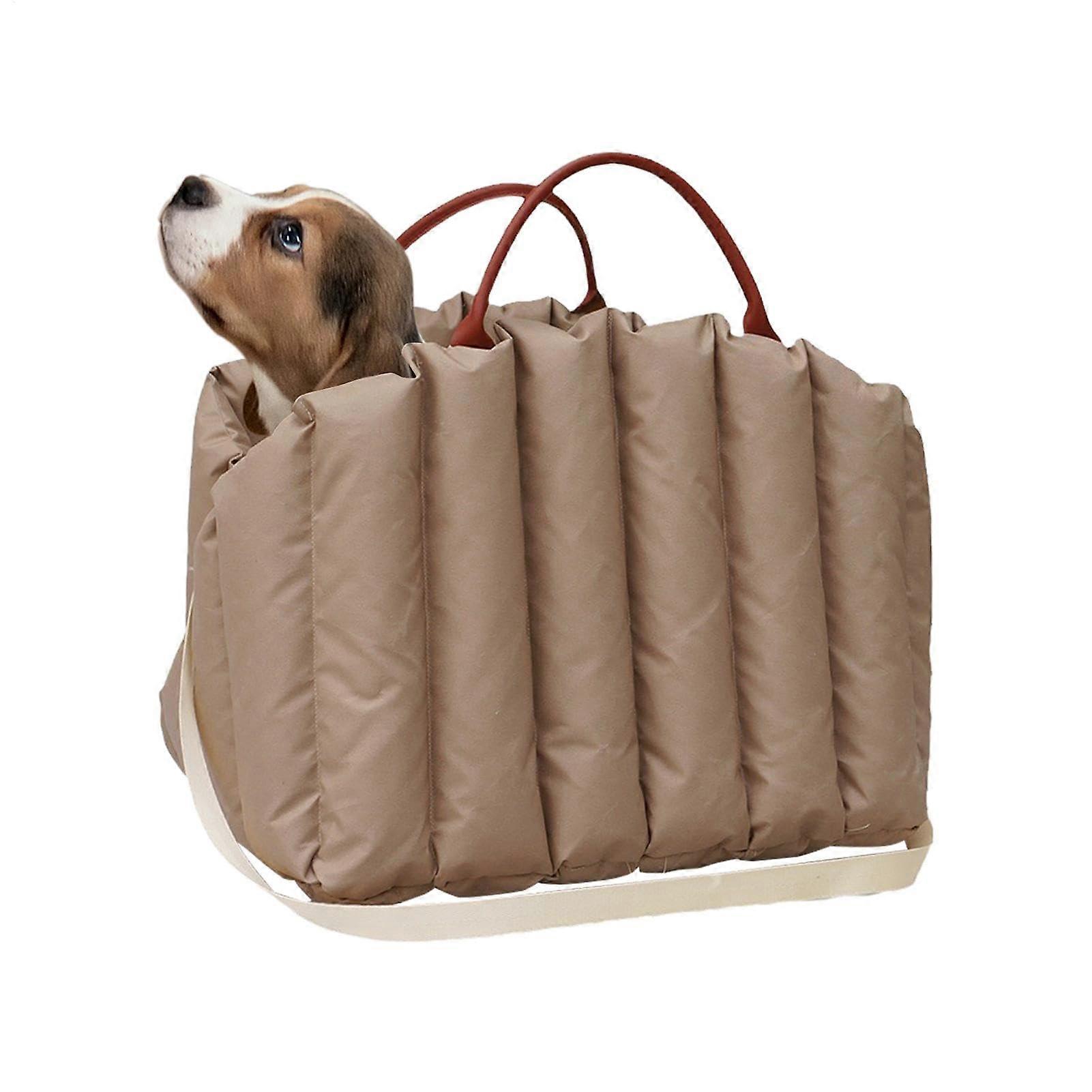 Pet Carrier Bag Khaki, Dog and Cat Carrier Tote for Small, Medium, and Large Pets, Travel Pet Carrier with Comfort Features