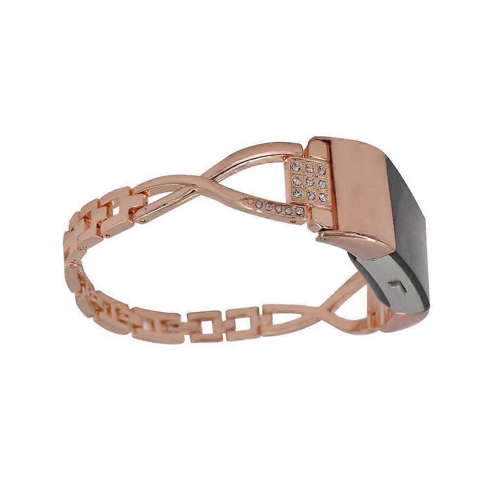 Stainless Steel Strap Metal Watch Shape Rose Golden Daily Use Replacement for Damaged Band 1Set