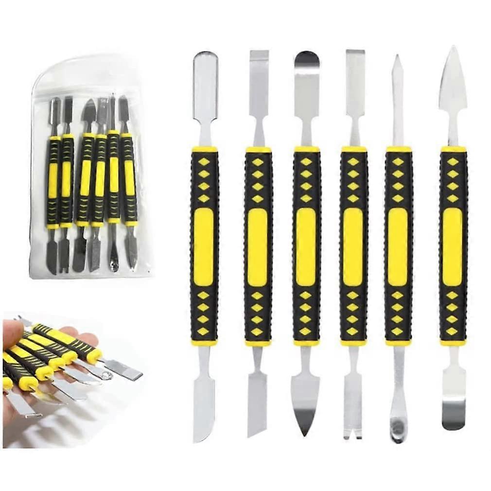 6Piece Metal Crowbar, Spudger Tool Kit for Phone, Appliance Disassembling