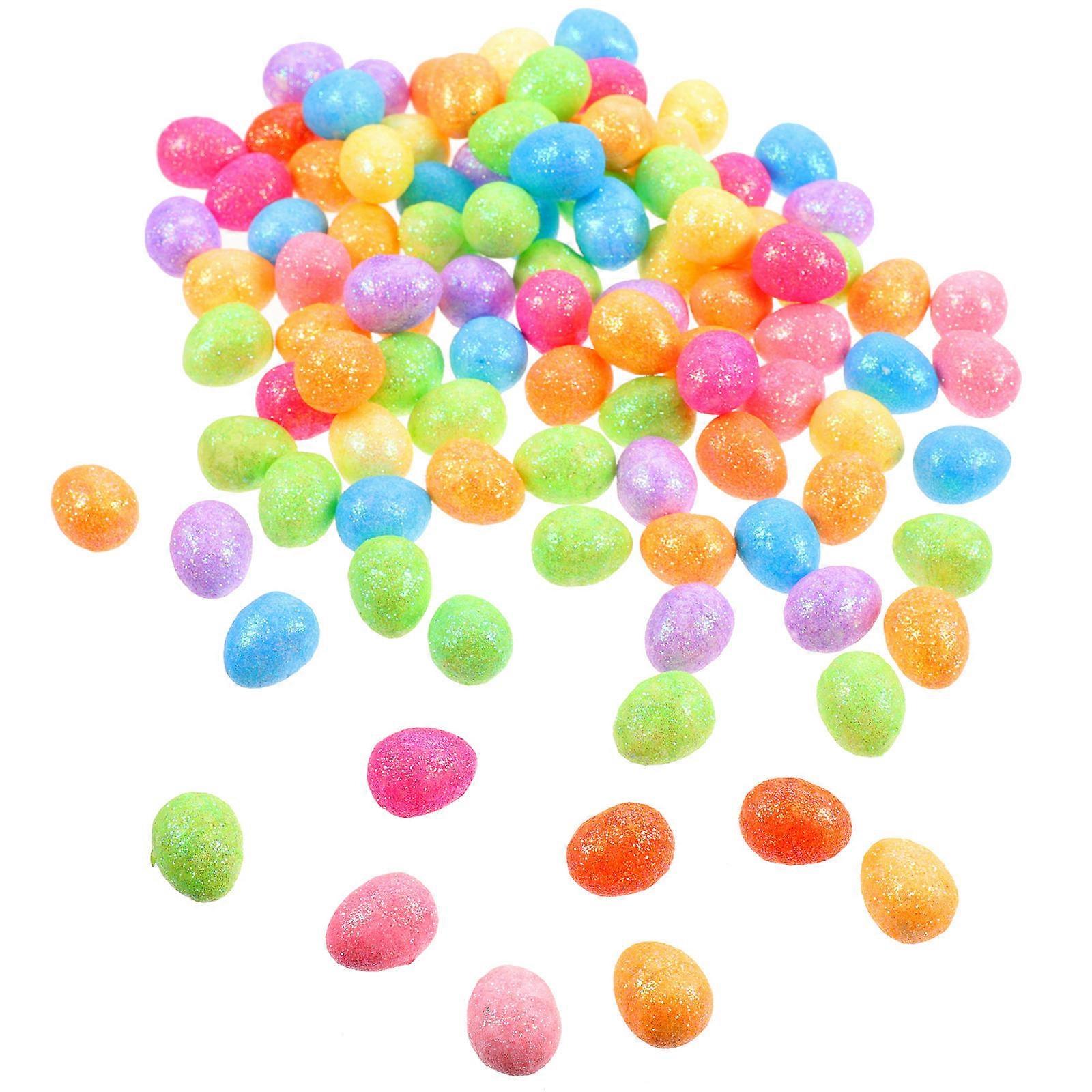 Glittering Mini Easter Eggs Bulk Assorted Color Decorative Item For Easter Party 100Pcs