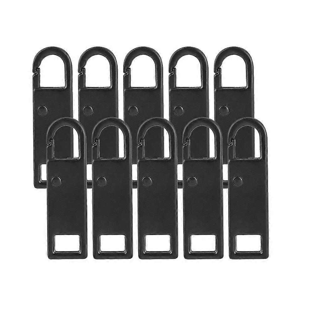 10 Pcs Detachable Zipper Pulls For Backpacks And Coats In Black For Eco-Friendly Sewing Projects