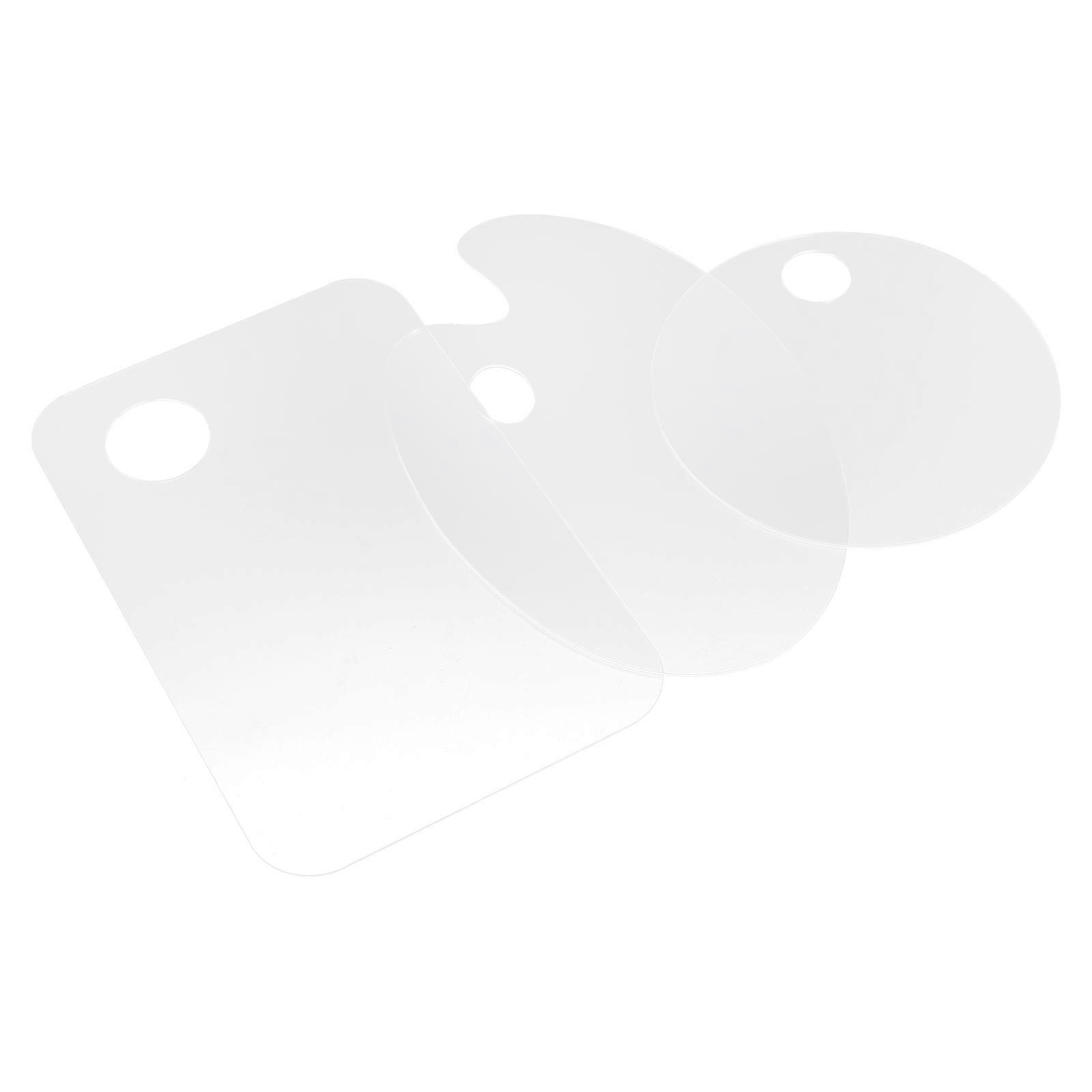 3pcs Acrylic Paint Tray for Home Use Transparent Color with Firmness and Easy Cleaning Features