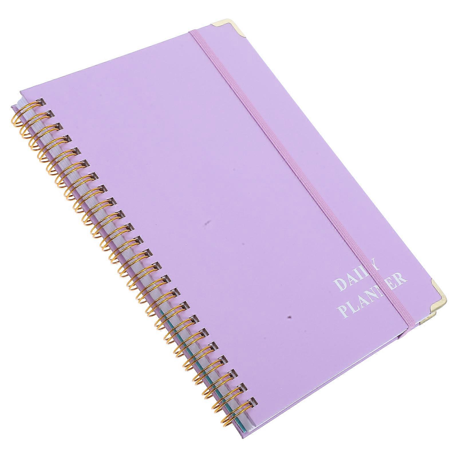 Purple A5 Spiral Notebook with Binding for Office Use Portable College Ruled Lined Journal