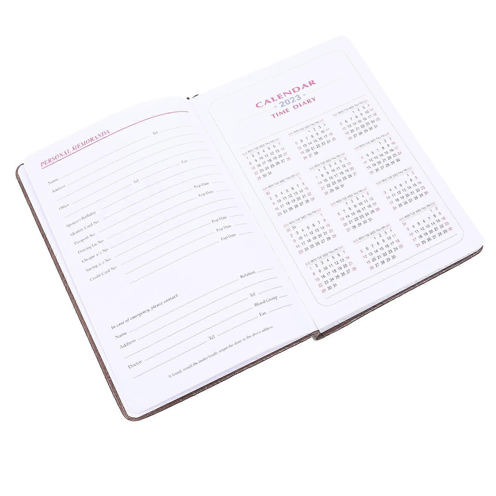 Daily Plan Notebook Brown Paper Featuring Portable Convenience and Schedule Book