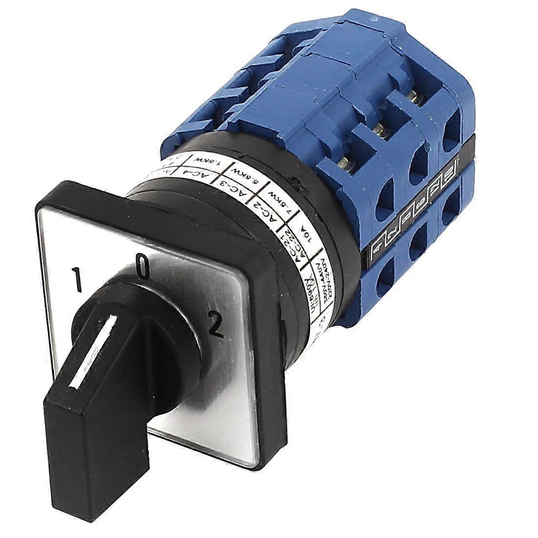 Rotary switch, automatic transfer switch, 690 V, 10 A, 1–0–2 positions, universal cam switch, onecolor switch