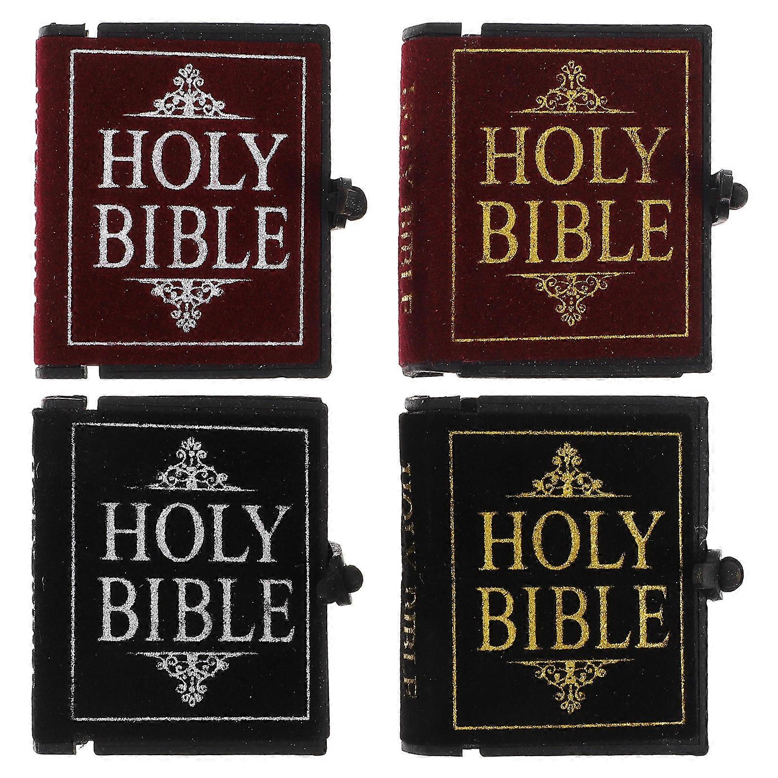 4pcs Miniature Books Kit for Dollhouse Library Accessories Pretend Play Tiny Books Set for DIY Dollhouse Decoration