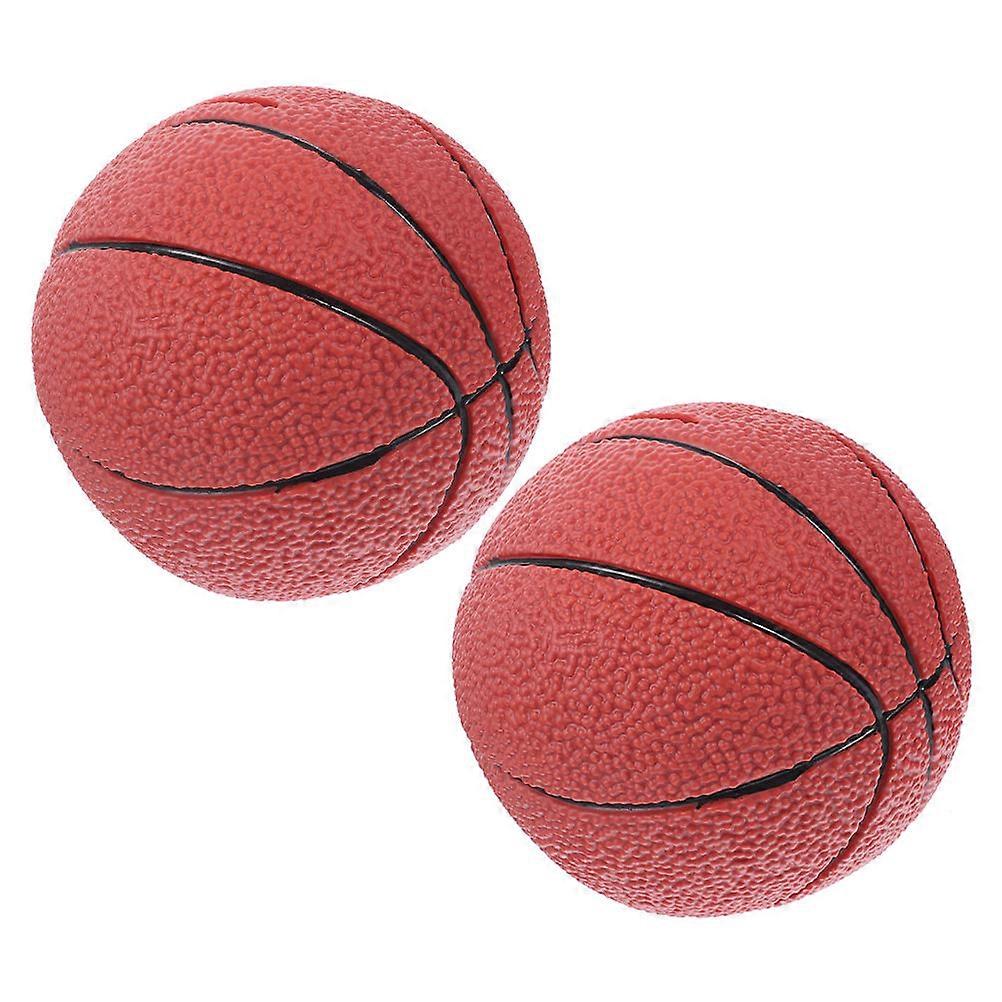 2Pcs Money Saving Box In Brown Basketball Shape For Kids Room Decor 5.9X5.5X5.5In
