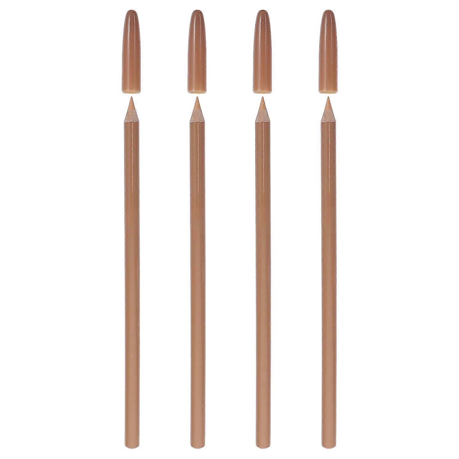 Double-Ended Multi-Purpose Makeup Stick Set For Tattoo Artists And Beginners Brown 4Pcs With Simple Design