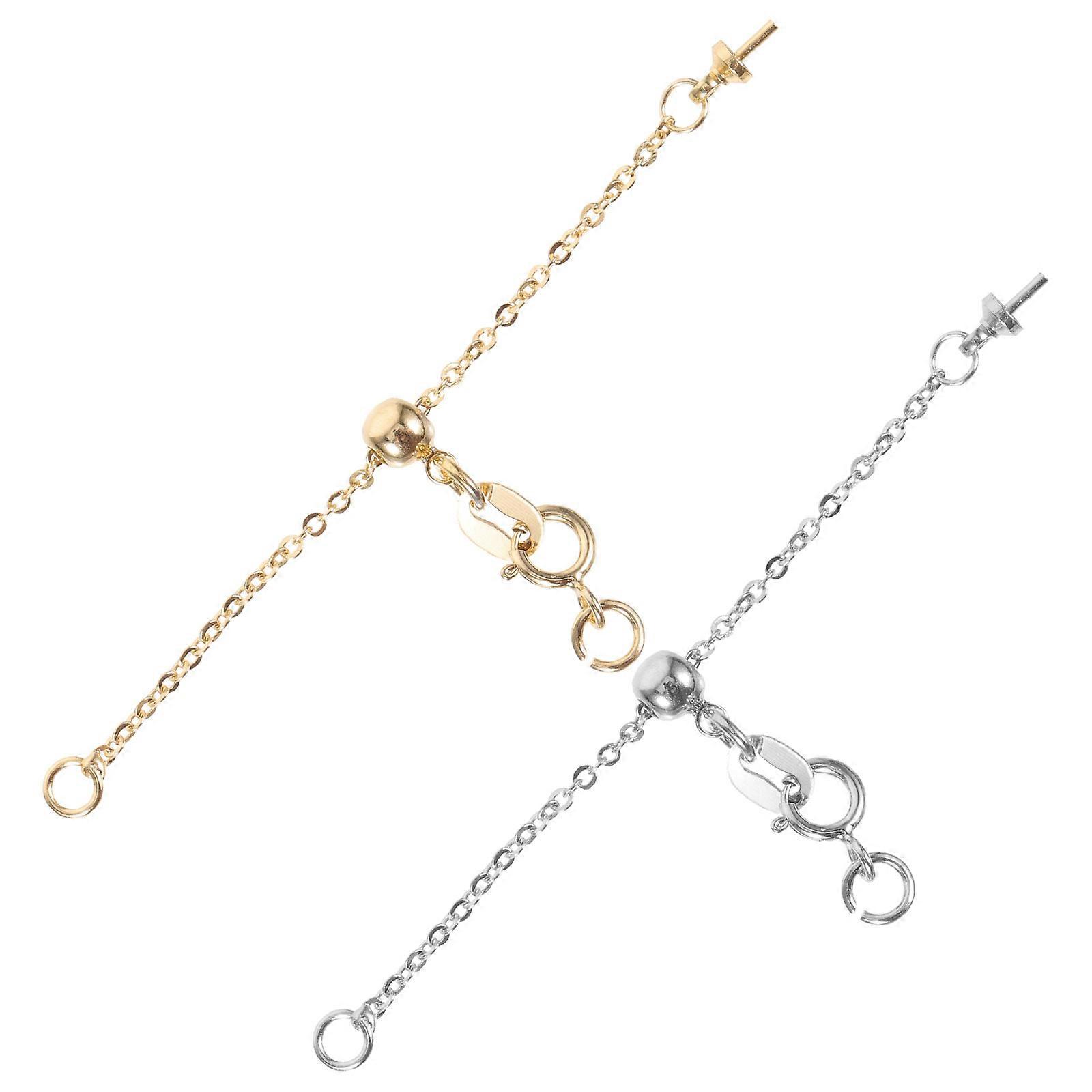 Assorted Color Metal Necklace Chain Extender for DIY Jewelry Making 2pcs Durable and Versatile