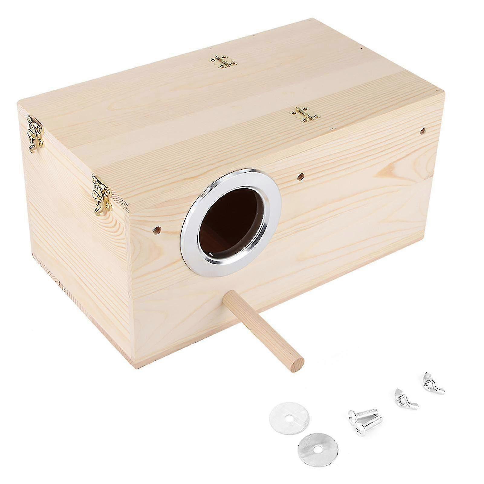 Durable Wooden Bird Nesting Box for Parrots - Stylish Home Decor and Ideal Breeding Habitat for Cockatoos