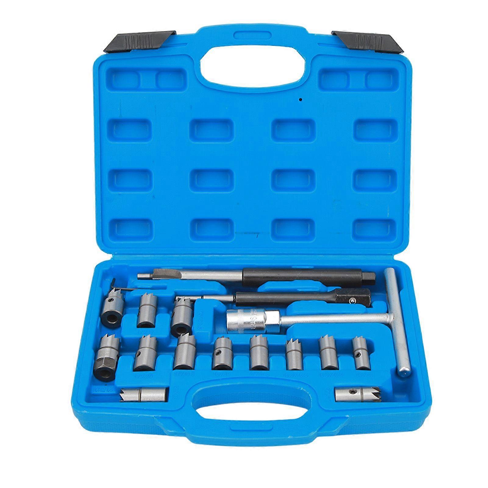 חותך מושב מזרק דיזל 17 יחידות פלדת פחמן שטוחה זווית ערכת כלי רימר