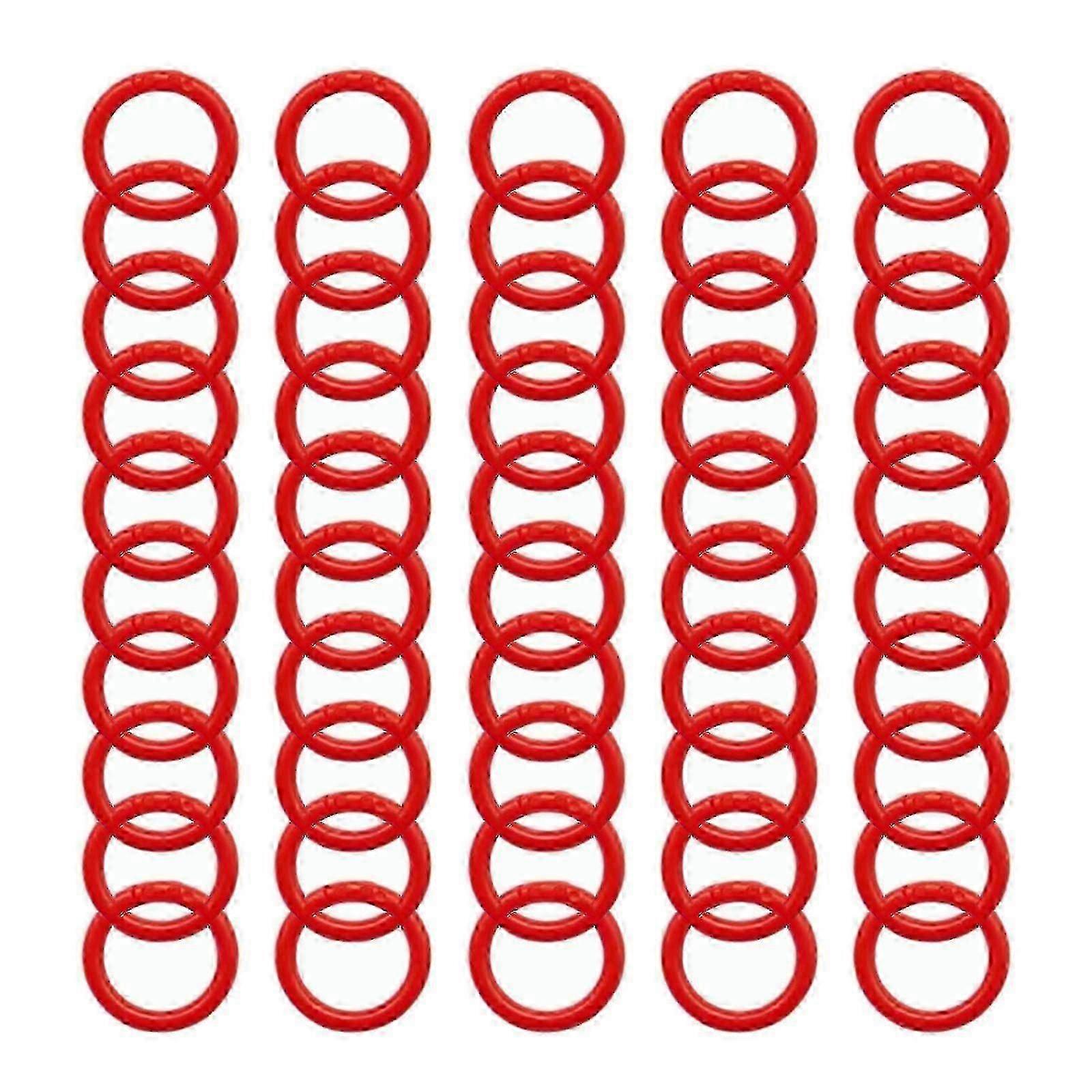 50pcs Colorful Circle Binder Rings for Scrapbooking, 15/20/28/40mm - Red