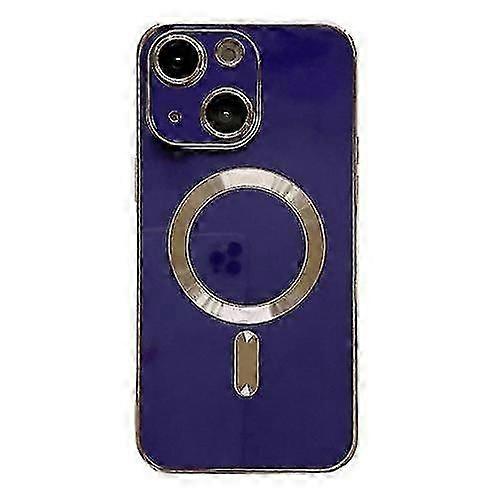 Compatible with Iphone 15 Magsafe Plating Tpu Mobile Phone Case With Lens Film