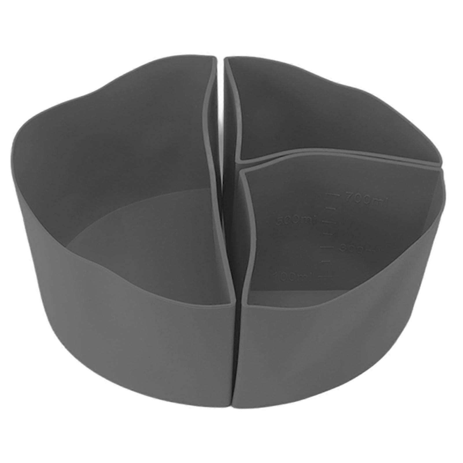 3-in-1 Slow Cooker Liner with Divider, 6QT Silicone Pot for Easy Cleaning - Grey