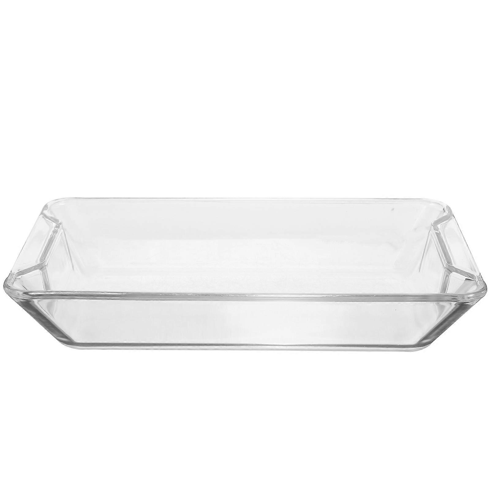 Steamed Fish Plate Glass Serving Tray Suitable For Housewarming Gift 28.50X18.50X6.00CM Baking 1Pack