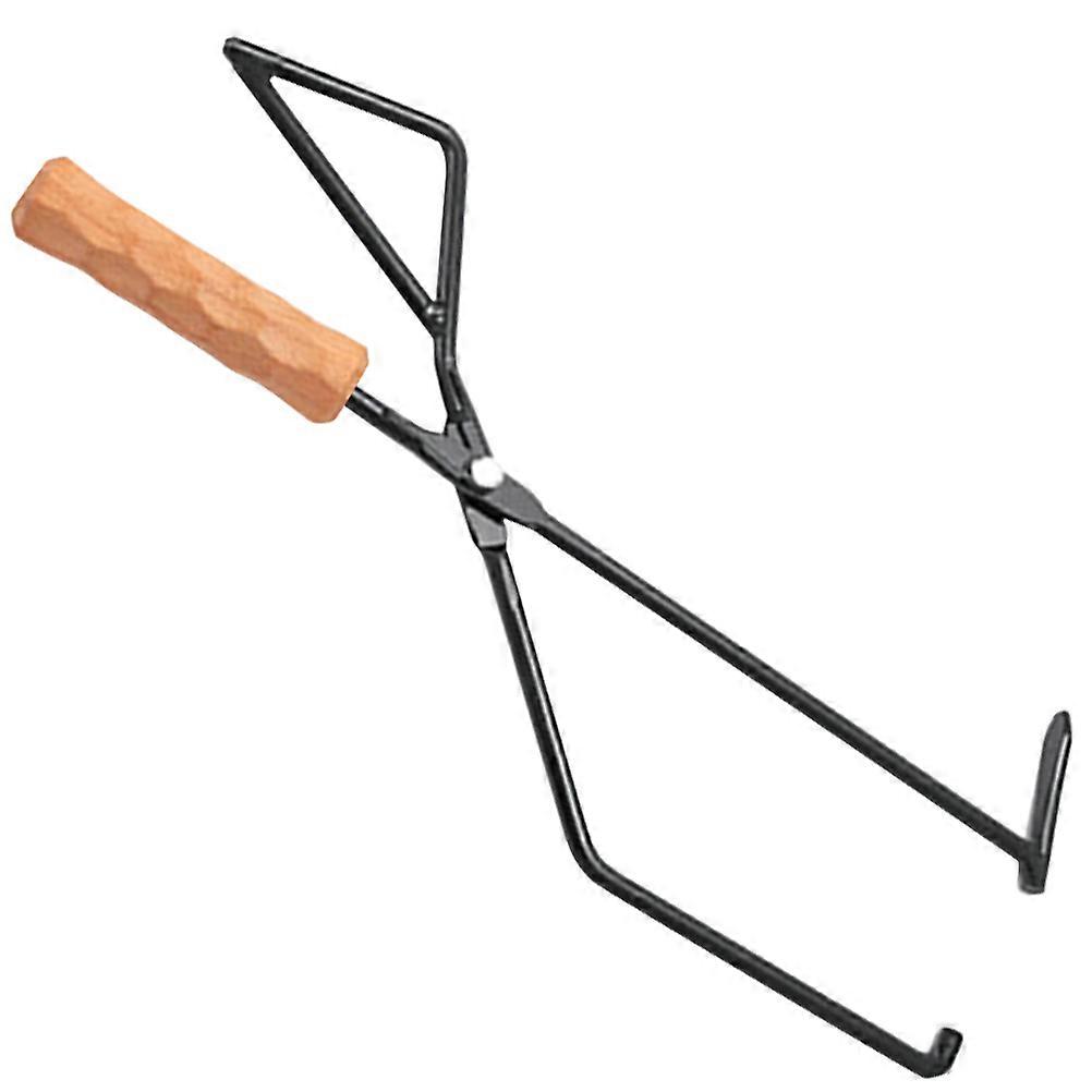 Barbecue Charcoal Clamp Camping Tool Multi-functional Heavy-duty Metal Handle For Outdoor Activities 1Set