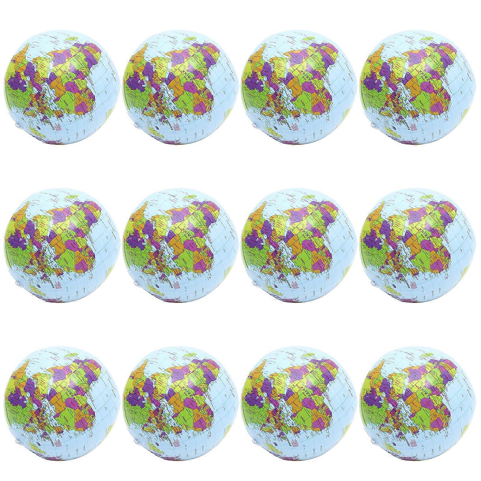 Inflatable Globe Ball for Kids Playing Safe PVC Material Dark Blue 12pcs Lightweight Fun