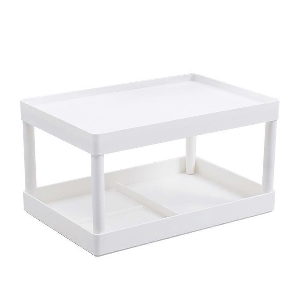 Durable White Makeup Organizer Stand for Home Use Premium PP Doublelayer Cosmetics Storage Rack