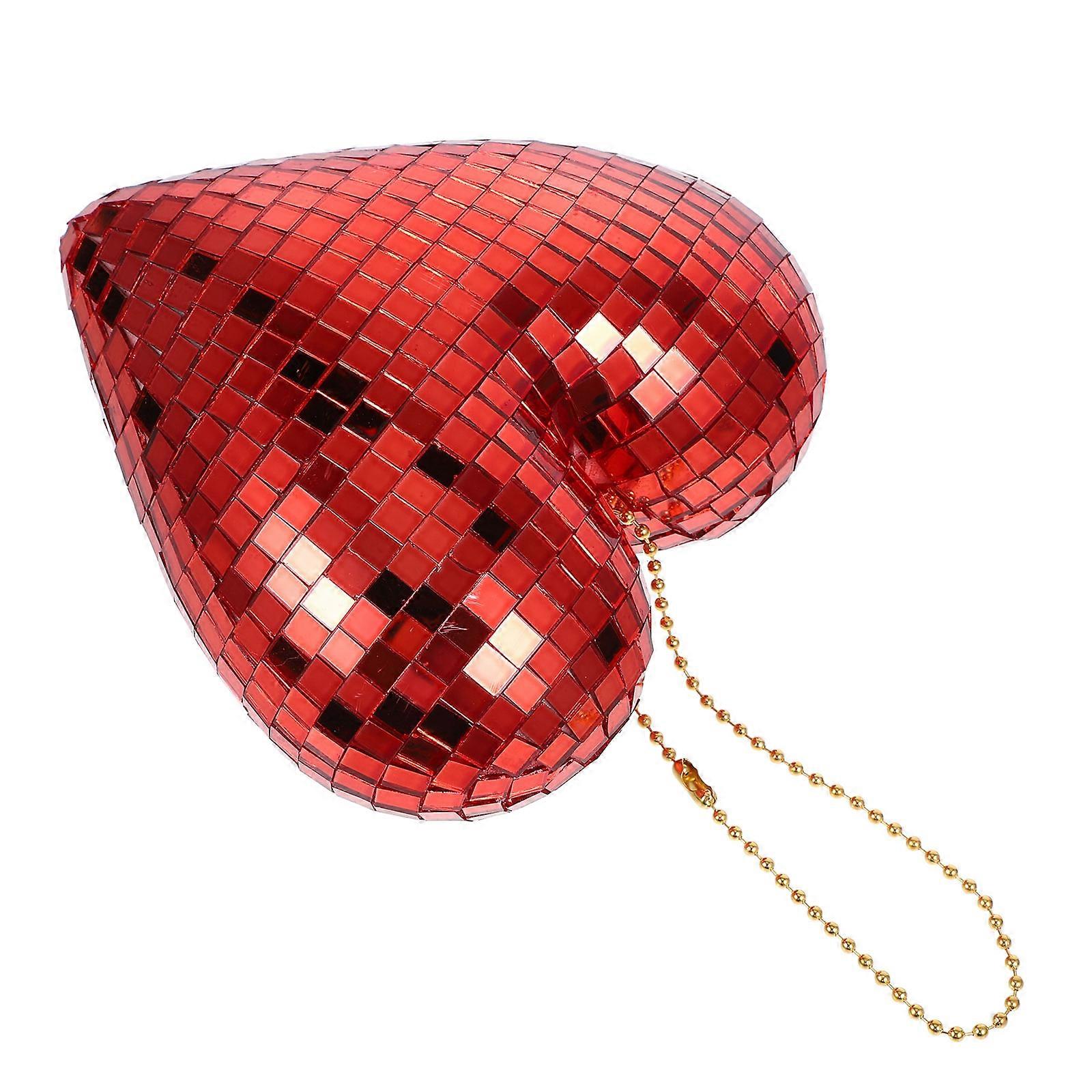 Riippuva sydän Disco Ball riipus Retro peili heijastava koriste häihin, juhliin ja kotijuhliin