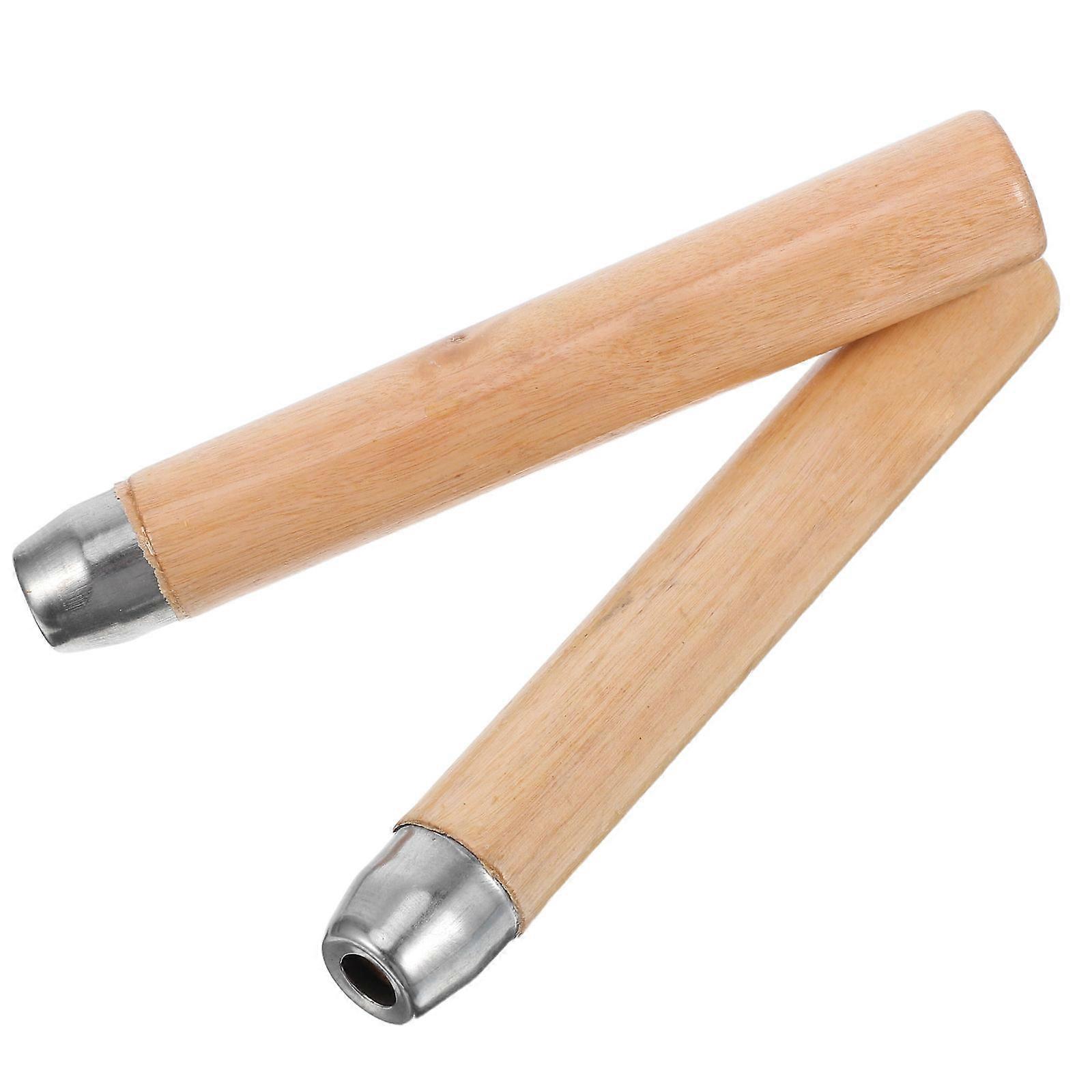File Tool Wood Handle 2Pcs Secure Fit Replacement Handle For Professionals Light Yellow Solid Wood Grip With 8mm Hole Diameter