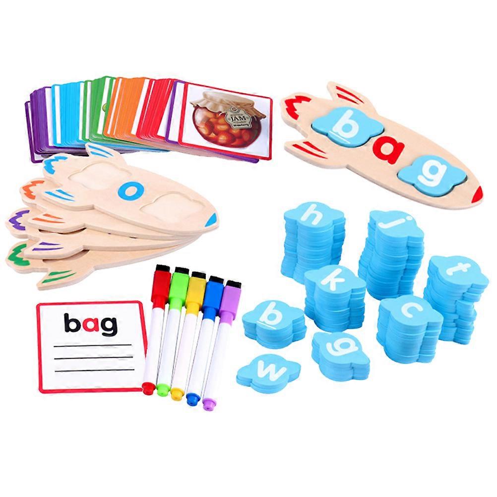 Learning Toys Flash Cards Spelling Game Kindergarten Teaching Tools 16X7X0.5CM Assorted Color 1 Set