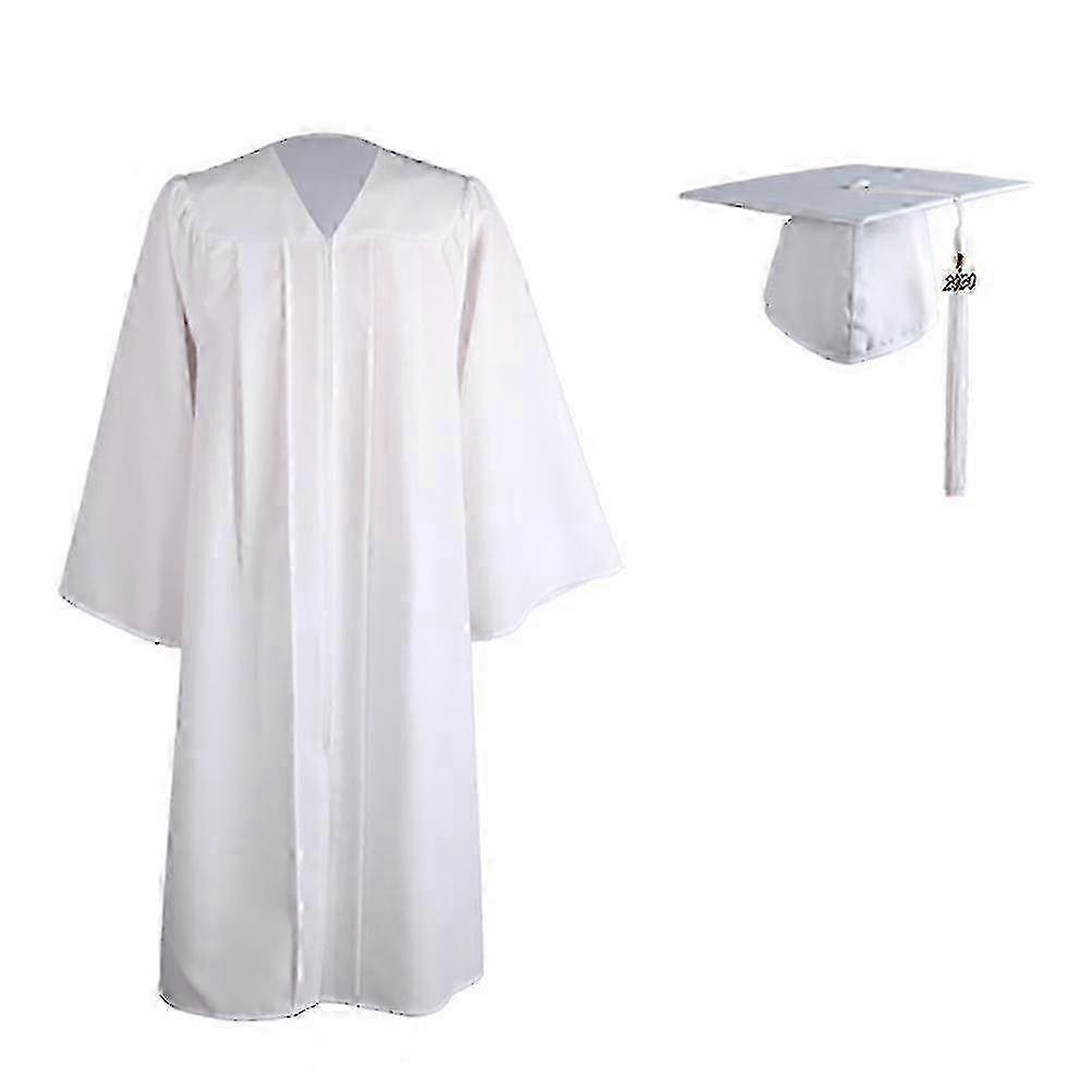 Adult Graduation Gown with Zip Closure, Academic Robe with Mortarboard Cap for University Students