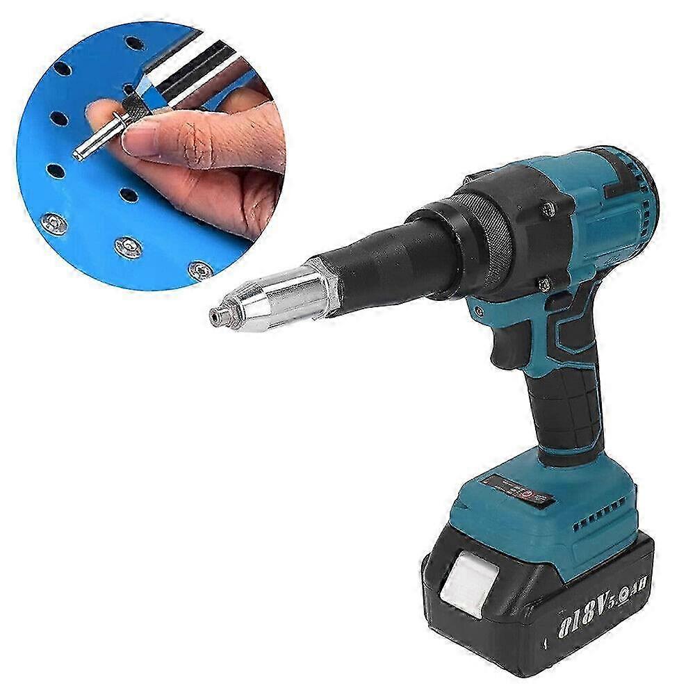 Cordless Brushless Electric Rivet Gun (2.4-4.8mm) Compatible with Makita LXT 18V Batteries.