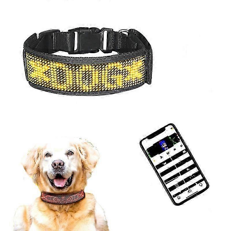 LEDディスプレイペットカラー紛失防止メッセージ可能なカラーリードロープ犬発光LEDカラー