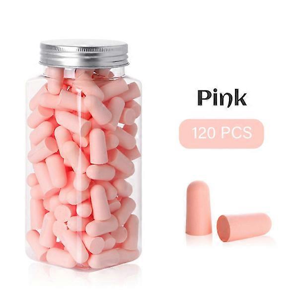Soundproof soft noise reduction sleeping earplugs 120 pieces pink