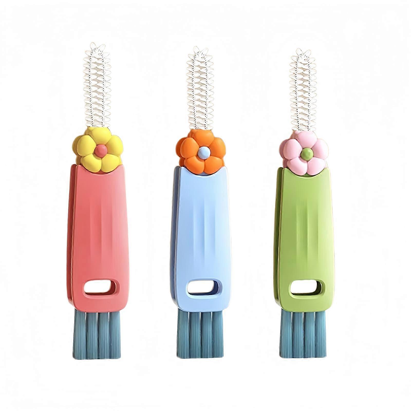 3 in 1 Cup Lid Gap Cleaning Brush Set, Portable Water Bottle Cleaner for Tight Spaces and Crevices, 3 Pieces