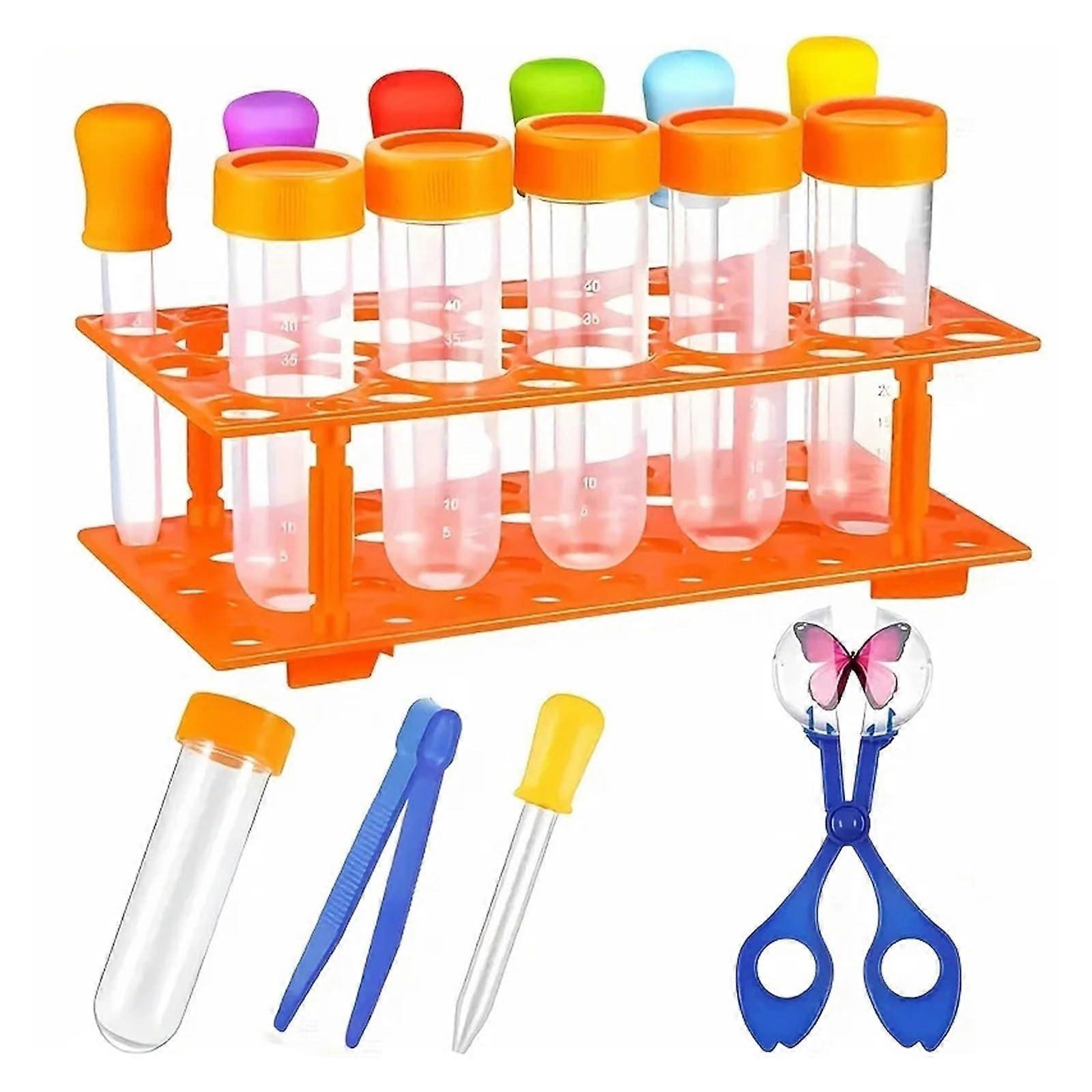 MENGKE Sports Skill Development Tool Kit, Including Extra Large Test Tubes, Colored Silicone Droppers, Durable Orange Storage Boxes And