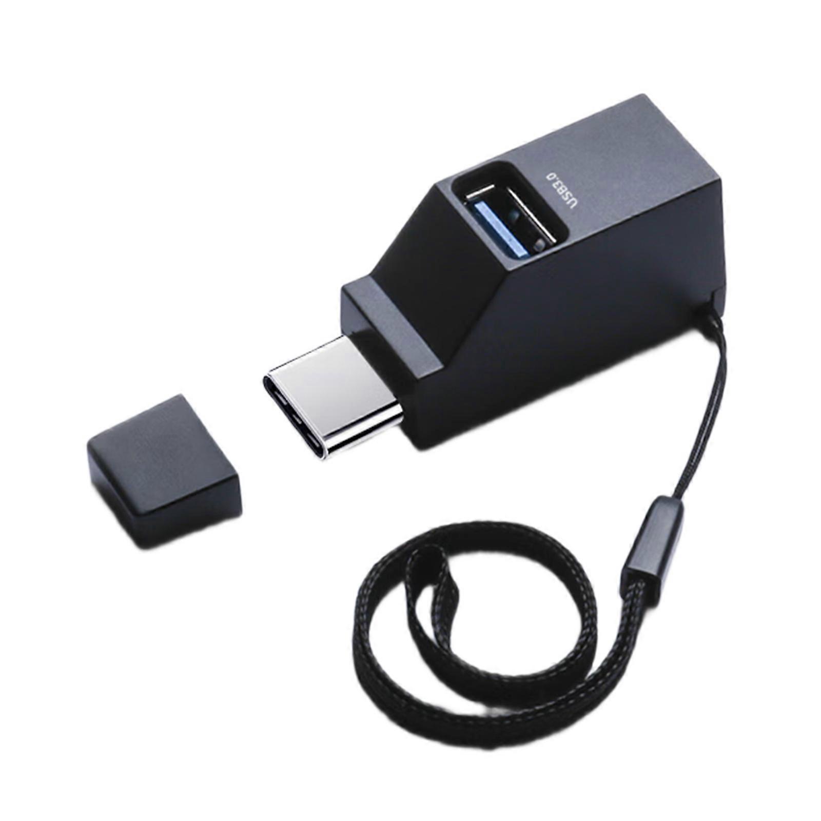Portable 3 in 1 USB C Hub Adapter ABS Housing USB Splitter Supports Card Reader Flash Drive Multicolor