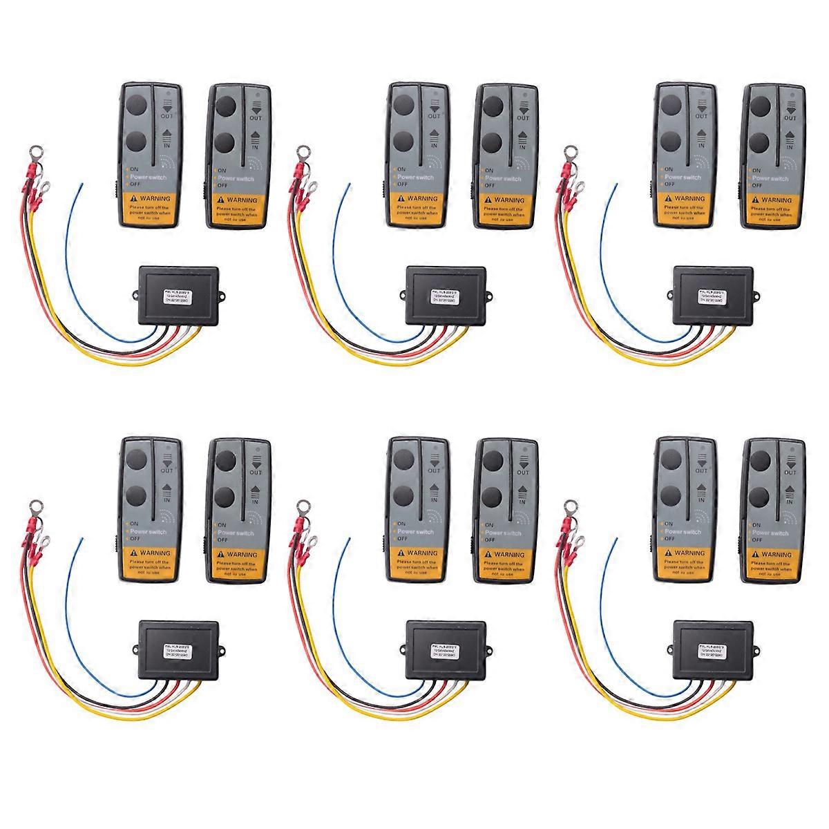 6Set 12V 24V 2.4G 50M Universal Car Wireless Winch Crane Remote Control Controller with Twin Handset