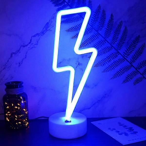 Lightning Neon Sign, USB/Battery Powered Blue Neon Light Cool Stuff Blue Neon Lamp